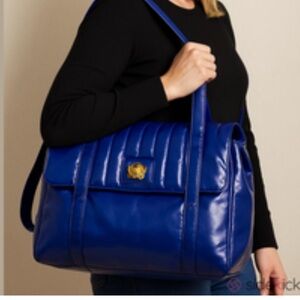 NWOT BUXTON COBALT BLUE TOTE TRAVEL MESSENGER COMPUTER BAG SHOULDER BAG POCKETS